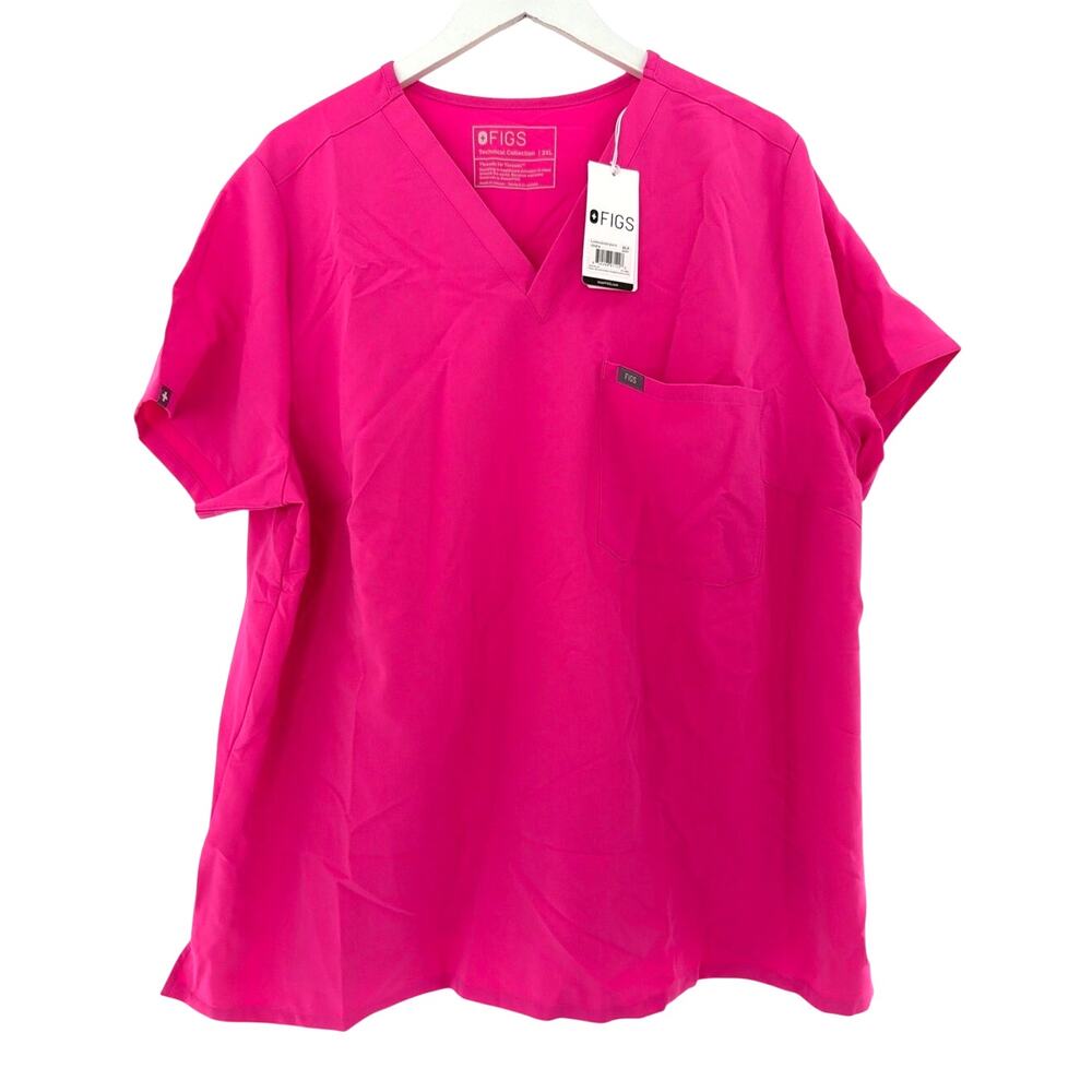 Figs Catarina Scrub Top Rapid Response Pink Size 3XL